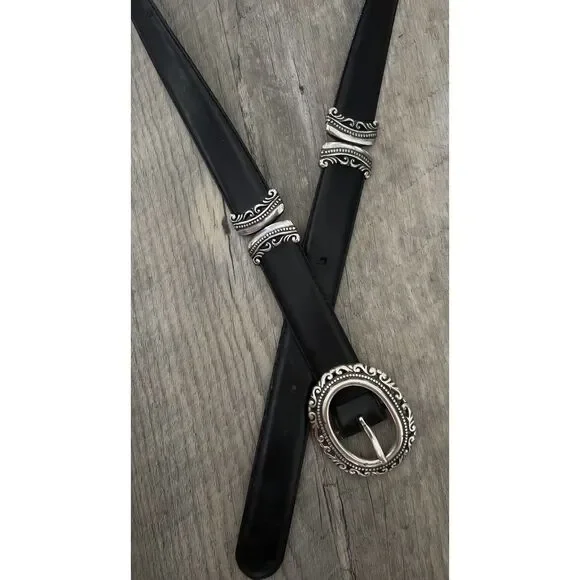 Vintage Brighton Brown & Black Reversible Leather Belt Size M 36" - Picture 6 of 7